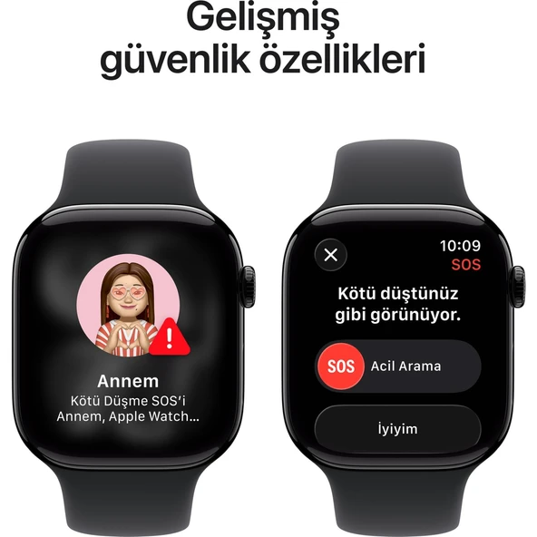Apple Watch Series 11 Gps, 46 mm Simsiyah Alüminyum kasa ve Siyah Spor kordon - S/m - 6