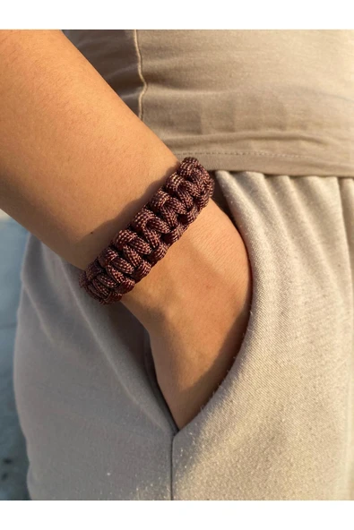 Paracord Bileklik 16 CM Kahverengi ürün görseli