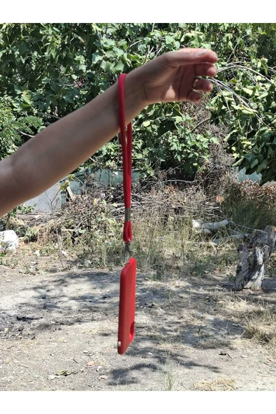 TÜM KILIFLARLA UYUMLU KIRMIZI TELEFON EL ASKISI - Resim 4