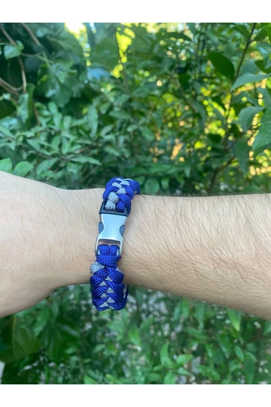 Paracord Bileklik Lacivert-Gri Shark modeli - Resim 3