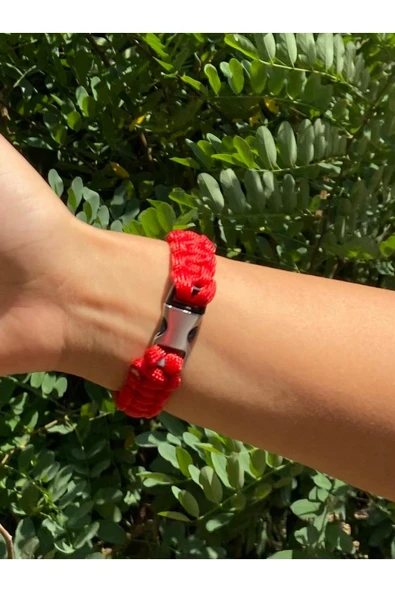 Paracord Bileklik Kırmızı cobra modeli - Resim 2