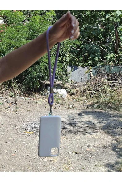TÜM KILIFLARLA UYUMLU LİLA TELEFON EL ASKISI - Resim 2
