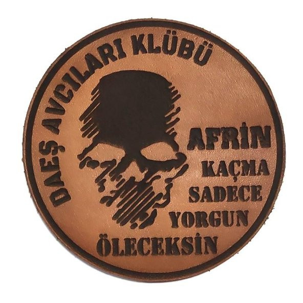 KAÇMA SADECE YORGUN ÖLECEKSİN Deri PEÇ - Arma - Askeri Patch ürün görseli