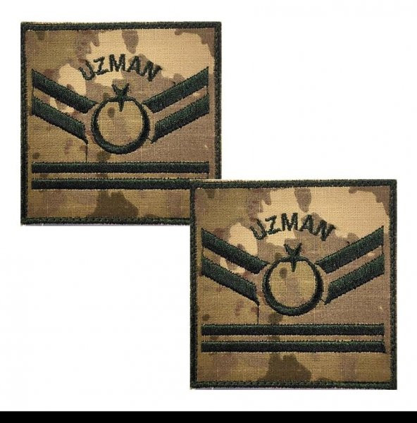 Uzman Çavuş 2 Kademe Kamuflaj Rütbe 9cmx9cm (Kara Kuvvetleri) ürün görseli