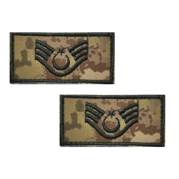 Astsubay Üsçavuş Tişört Rütbesi 2 Adet ( Kara Kuvvetleri Yeni Kamuflaj ) ürün görseli