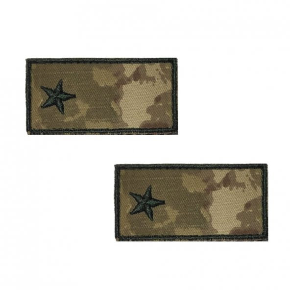 Teğmen Tişört Rütbesi 2 Adet ( Kara Kuvvetleri Yeni Kamuflaj )