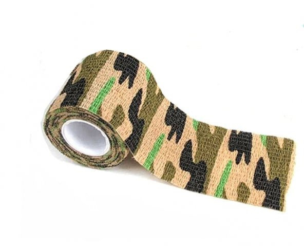 2 Adet Kamuflaj Bant 5cm x4,5Mt Su Geçirmez Elastik Bandaj-No:6 - 2