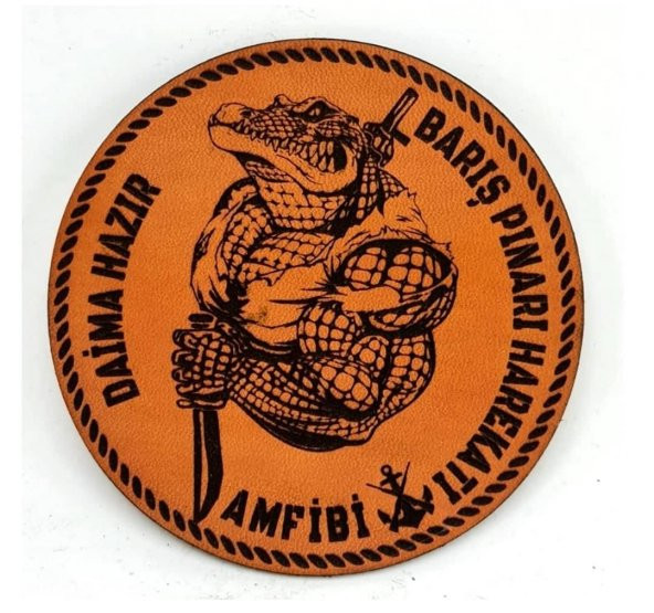 AMFİBİ Barış Pınarı Deri PEÇ - Arma - Askeri Patch