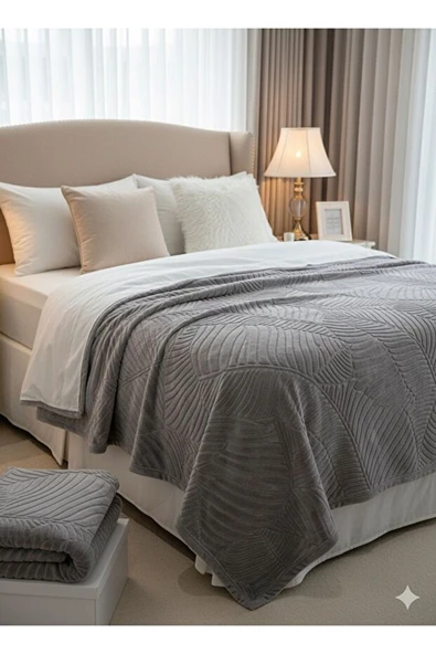 Merinos Elegans Çift Kişilik Battaniye - indigo