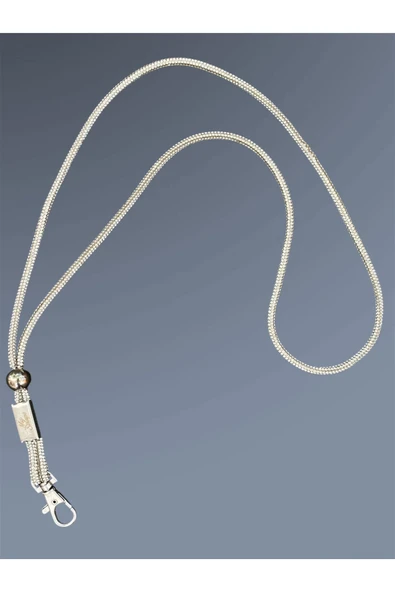 Tüm Kılıflara Uyumlu Gümüş Gri Taşlı Boyun Telefon Askısı - Resim 5