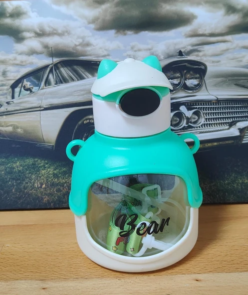 ŞAPKALI ŞEFFAF MATARA SULUK YEŞİL RENK - 2