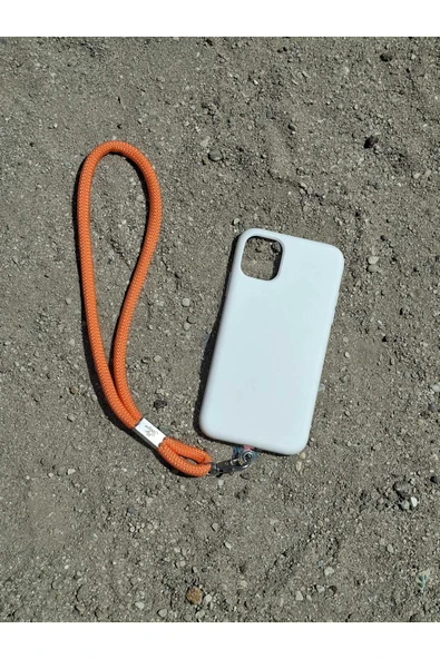 TÜM KILIFLARA UYUMLU TURUNCU TELEFON EL ASKISI - Resim 3