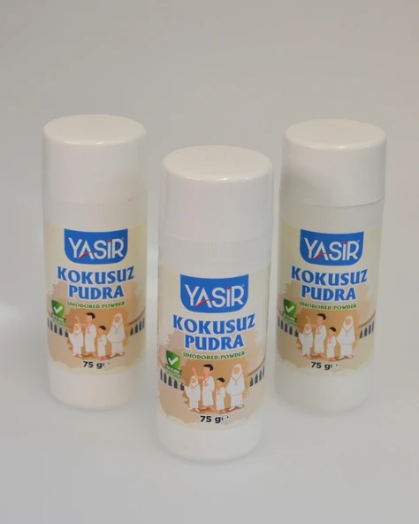 Umre ve Hac İçin Kokusuz Pudra 3 Adet– 75 gr, İhrama Uygun, Cilt Dostu ve Tahriş Önleyici - 1