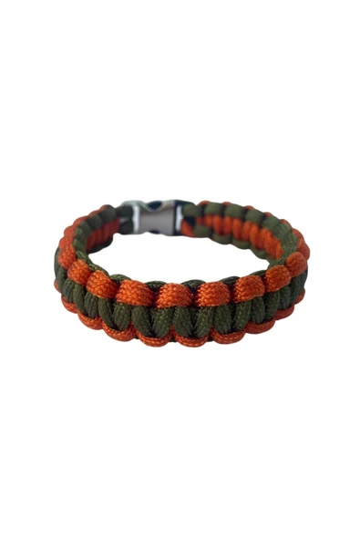 Turuncu-Haki Cobra Paracord Bileklik - Resim 4