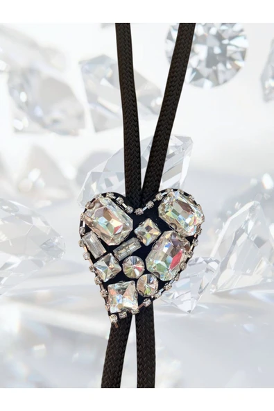 Tüm Kılıflara Uyumlu Siyah Kalp Figürlü Boyun Telefon Askısı - Resim 2