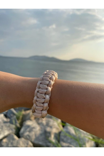 Paracord Bileklik Ekru cobra modeli - Resim 2