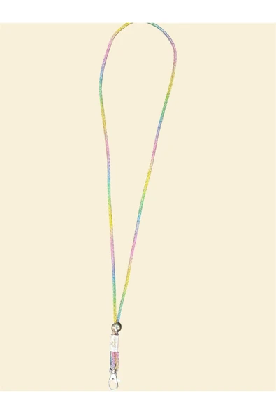 Tüm Kılıflara Uyumlu Renkli Taşlı Boyun Telefon Askısı - Resim 5