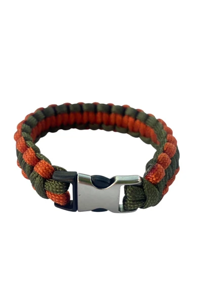 Turuncu-Haki Cobra Paracord Bileklik - Resim 5