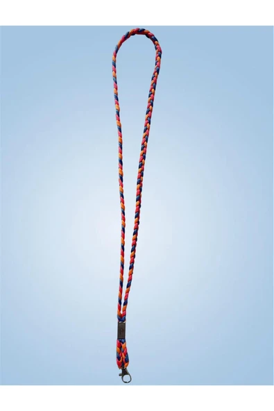 Tüm Kılıflara Uyumlu Mavi-Turuncu-Pembe Boyun Telefon Askısı - Resim 2