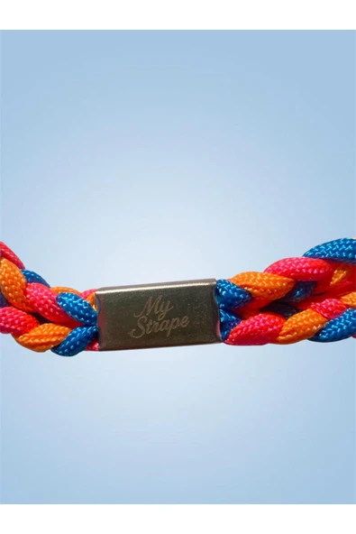 Tüm Kılıflara Uyumlu Mavi-Turuncu-Pembe Boyun Telefon Askısı - Resim 4