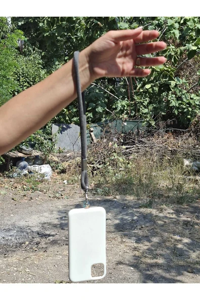 TÜM KILIFLARA UYUMLU ANTRASİT TELEFON EL ASKISI - Resim 2