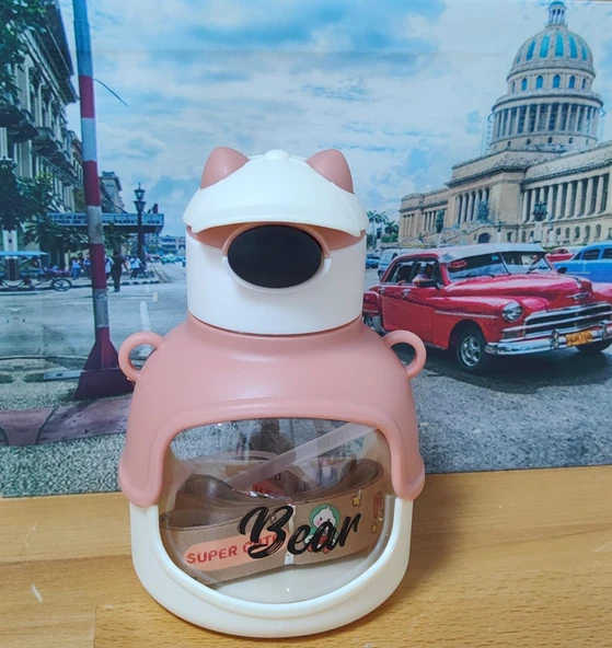 ŞAPKALI ŞEFFAF MATARA SULUK RENK GÜLKURUSU - 2