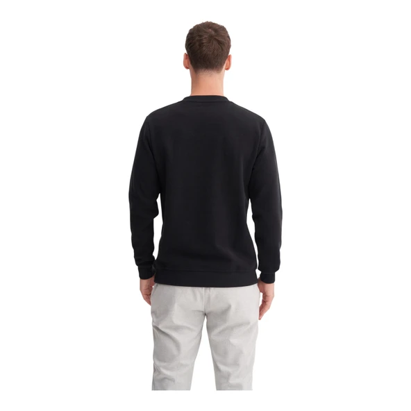 Erkek Slim Fit Pamuk Karışımlı Selanik Örgü Sweatshirt 56400 - Resim 3