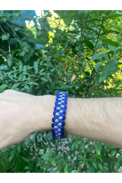 Paracord Bileklik Lacivert-Gri Shark modeli - Resim 2