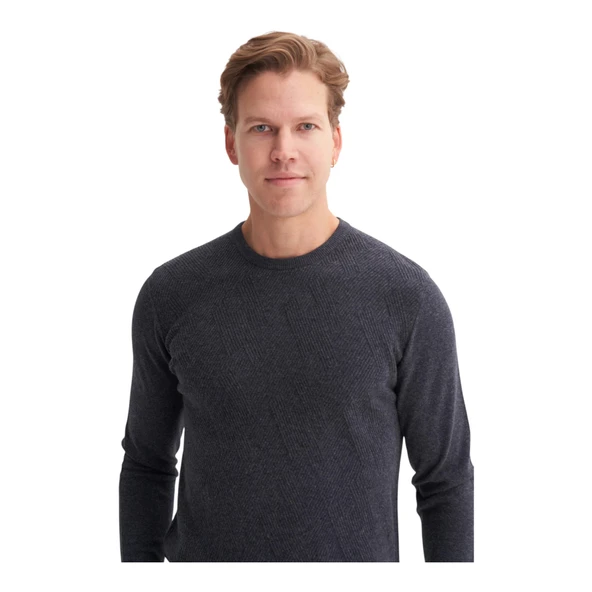 Slim Fit Soft Touch Basic Bisiklet Yaka Kazak- - Resim 7