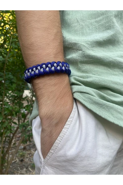 Paracord Bileklik Lacivert-Gri Shark modeli ürün görseli
