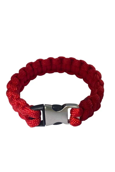 Paracord Bileklik Kırmızı cobra modeli - Resim 5