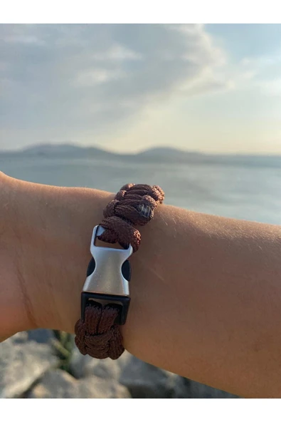 Paracord Bileklik 16 CM Kahverengi - Resim 3