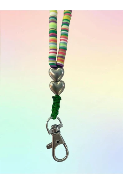 Tüm Kılıflara Uyumlu Yeşil Kalpli El Telefon Askısı - Resim 3