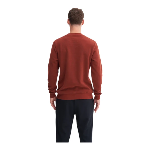Erkek Slim Fit Pamuk Karışımlı Selanik Örgü Sweatshirt 56400 - Resim 7