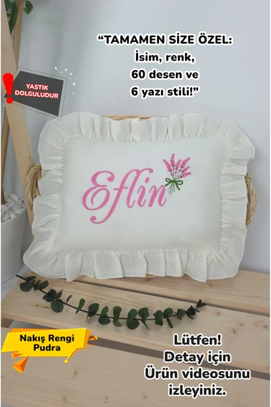 gros shop Müslin Yeni Doğan 4Katlı Organik %100Pamuk Kişiye Özgü Nakışlı Hastane Çıkış Seti (Lavanta Modeli) - 1