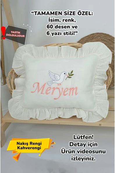 gros shop Müslin Yeni Doğan 4Katlı Organik %100Pamuk Kişiye Özgü Nakışlı Hastane Çıkış Setİ (Kuş Model-3) ürün görseli