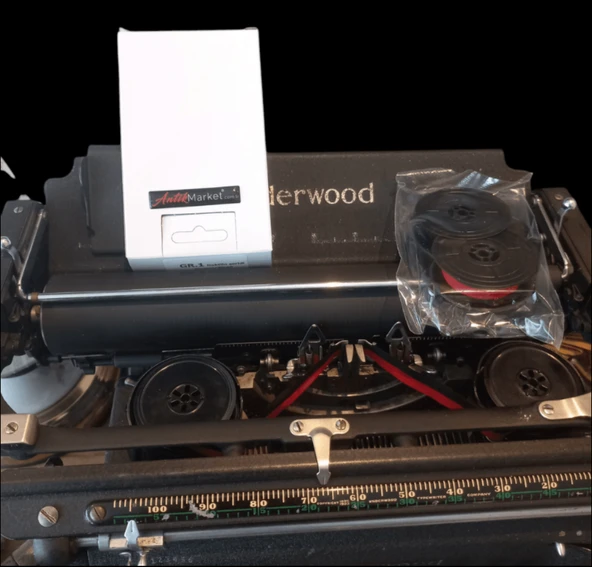 Daktilo Şeridi İkili Rulo Paket 13mm Kırmızı-Siyah Pamuklu Kumaş Tüm Modellerle Uyumlu - Resim 4