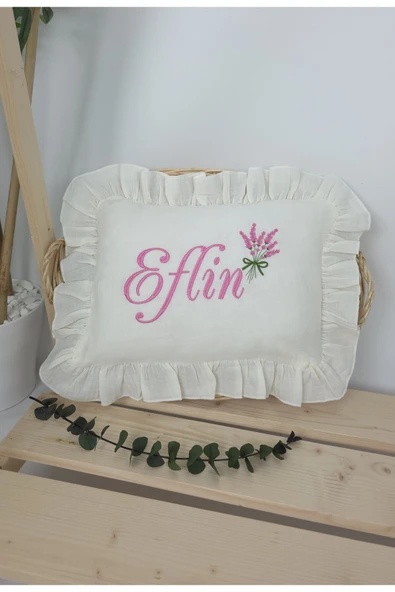 gros shop Müslin Yeni Doğan 4Katlı Organik %100Pamuk Kişiye Özgü Nakışlı Hastane Çıkış Seti (Lavanta Modeli) - Resim 3