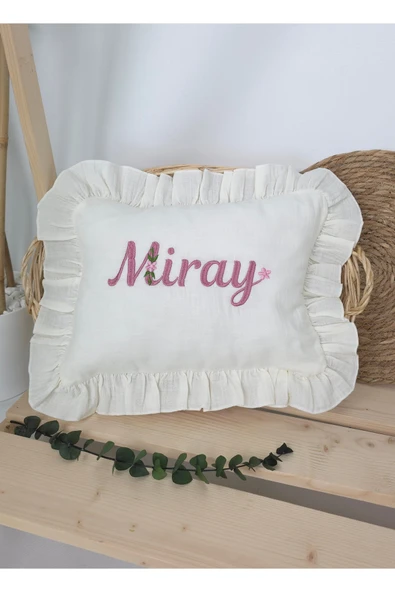 gros shop Müslin Yeni Doğan 4Katlı Organik %100Pamuk Kişiye Özgü Nakışlı Hastane Çıkış Seti (Papatya Model-12) - Resim 2