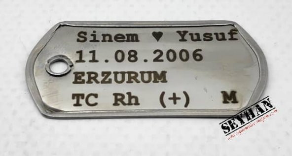 Lazer Baskı Orjinal Asker Künyesi - Resim 4
