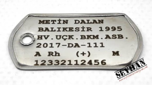 Lazer Baskı Orjinal Asker Künyesi - Resim 6