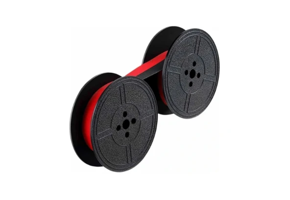 Daktilo Şeridi İkili Rulo Paket 13mm Kırmızı-Siyah Pamuklu Kumaş Tüm Modellerle Uyumlu - Resim 2