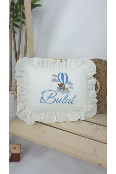 gros shop Müslin Yeni Doğan 4Katlı Organik %100Pamuk Kişiye Özgü Nakışlı Hastane Çıkış Seti (Ayıcık Model-3) - Resim 2