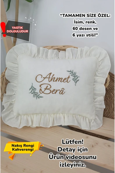 gros shop Müslin Yeni Doğan 4Katlı Organik %100Pamuk Kişiye Özgü Nakışlı Hastane Çıkış Seti (Dal Modell-2) ürün görseli