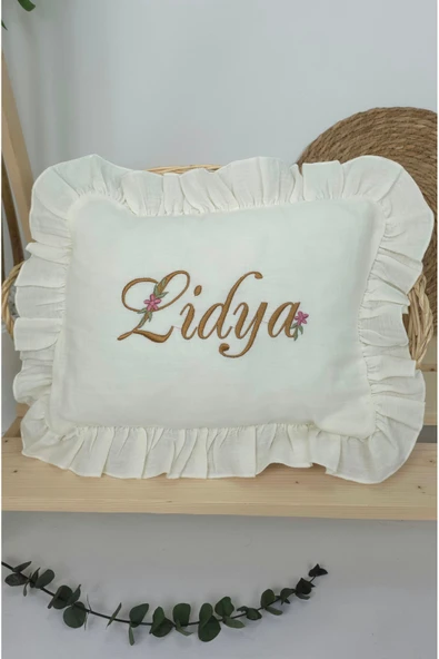 gros shop Müslin Yeni Doğan 4Katlı Organik %100Pamuk Kişiye Özgü Nakışlı Hastane Çıkış Seti (Papatya Model-9) - 4