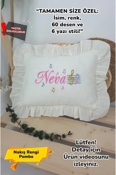 gros shop Müslin Yeni Doğan 4Katlı Organik %100Pamuk Kişiye Özgü Nakışlı Hastane Çıkış Seti (Nota Model) ürün görseli