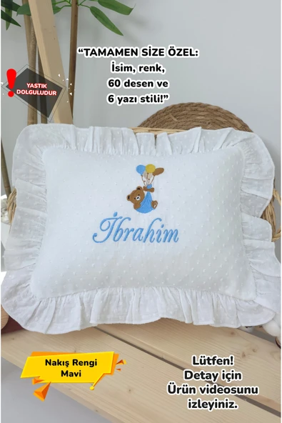 gros shop Müslin Yeni Doğan 4Katlı Organik %100Pamuk Kişiye Özgü Nakışlı Hastane Çıkış Seti-Ayıcık Model ürün görseli