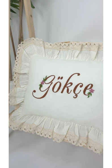 gros shop Müslin Yeni Doğan 4Katlı Organik %100Pamuk Kişiye Özgü Nakışlı Hastane Çıkış Seti (Papatya Model-8) - Resim 3