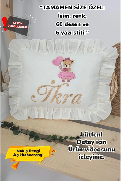 gros shop Müslin Yeni Doğan 4Katlı Organik %100Pamuk Kişiye Özgü Nakışlı Hastane Çıkış Seti (Ayıcık Model-5) ürün görseli