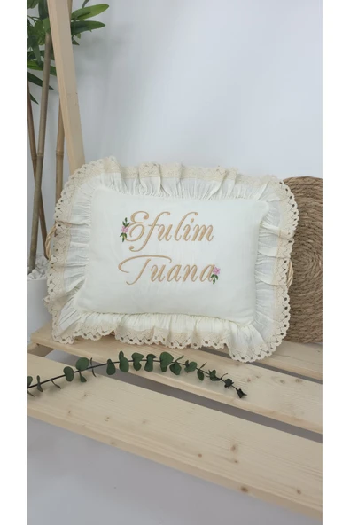 gros shop Müslin Yeni Doğan 4Katlı Organik %100Pamuk Kişiye Özgü Nakışlı Hastane Çıkış Seti (Papatya Model-6) - Resim 2